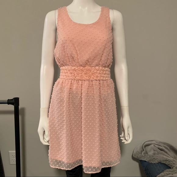 dELiA*s Dresses & Skirts - Delia’s Peachy Baby Pink Rosebud Chiffon Dress